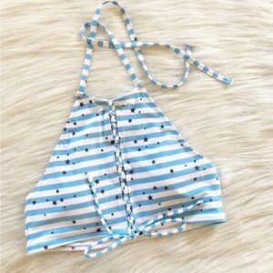 NWOT Aerie Stars & Stripes Lace Front Halter Bikini